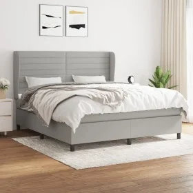 Boxspringbett mit hellgrauer Stoffmatratze 180x200 cm von , Betten und Lattenroste - Ref: Foro24-3128061, Preis: 603,64 €, Ra...