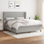 Cama box spring con colchón tela gris claro 180x200 cm de , Camas y somieres - Ref: Foro24-3128061, Precio: 616,20 €, Descuen...