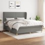 Cama box spring con colchón tela gris oscuro 180x200 cm de , Camas y somieres - Ref: Foro24-3128622, Precio: 620,97 €, Descue...