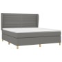Cama box spring con colchón tela gris oscuro 180x200 cm de , Camas y somieres - Ref: Foro24-3128622, Precio: 620,97 €, Descue...