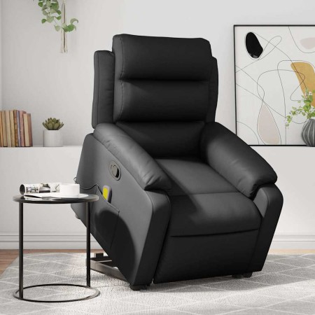 Sillón reclinable de masaje de pie cuero artificial negro en Sillones | Comprar online en Foru.es