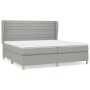 Cama box spring con colchón tela gris claro 200x200 cm de , Camas y somieres - Ref: Foro24-3128629, Precio: 631,35 €, Descuen...