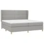Box spring bed with light gray fabric mattress 200x200 cm by , Beds and slatted bases - Ref: Foro24-3128629, Price: 636,73 €,...