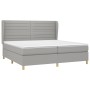 Cama box spring con colchón tela gris claro 200x200 cm de , Camas y somieres - Ref: Foro24-3128629, Precio: 631,35 €, Descuen...