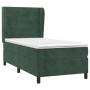 Cama box spring con colchón terciopelo verde oscuro 100x200 cm de , Camas y somieres - Ref: Foro24-3129258, Precio: 379,94 €,...