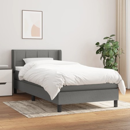 Cama box spring con colchón tela gris oscuro 80x200 cm de , Camas y somieres - Ref: Foro24-3129666, Precio: 301,82 €, Descuen...