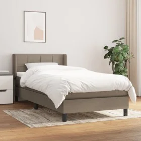 Box spring bed with taupe gray fabric mattress 90x200 cm by , Beds and slatted bases - Ref: Foro24-3129685, Price: 313,24 €, ...