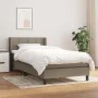 Box spring bed with taupe gray fabric mattress 90x200 cm by , Beds and slatted bases - Ref: Foro24-3129685, Price: 313,24 €, ...