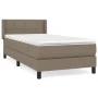Box spring bed with taupe gray fabric mattress 90x200 cm by , Beds and slatted bases - Ref: Foro24-3129685, Price: 313,24 €, ...