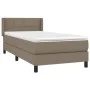 Box spring bed with taupe gray fabric mattress 90x200 cm by , Beds and slatted bases - Ref: Foro24-3129685, Price: 313,24 €, ...