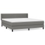 Cama box spring con colchón tela gris oscuro 180x200 cm de , Camas y somieres - Ref: Foro24-3129810, Precio: 589,91 €, Descue...