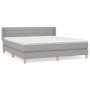 Cama box spring con colchón tela gris claro 180x200 cm de , Camas y somieres - Ref: Foro24-3130369, Precio: 543,94 €, Descuen...