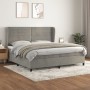 Cama box spring con colchón terciopelo gris claro 200x200 cm de , Camas y somieres - Ref: Foro24-3129291, Precio: 657,42 €, D...