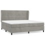Cama box spring con colchón terciopelo gris claro 200x200 cm de , Camas y somieres - Ref: Foro24-3129291, Precio: 657,42 €, D...