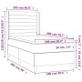 Cama box spring con colchón tela color crema 100x200 cm de , Camas y somieres - Ref: Foro24-3132054, Precio: 357,41 €, Descue...