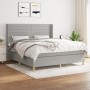 Cama box spring con colchón tela gris claro 180x200 cm de , Camas y somieres - Ref: Foro24-3132089, Precio: 636,10 €, Descuen...