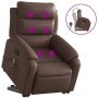 Sillón reclinable de masaje de pie de cuero sintético marrón en Sillones | Comprar online en Foru.es
