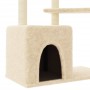 Rascador para gatos con postes de sisal color crema 107,5 cm en Mobiliario para gatos | Comprar online en Foru.es