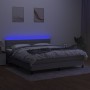 Cama box spring colchón y luces LED tela gris claro 180x200 cm de , Camas y somieres - Ref: Foro24-3133253, Precio: 542,82 €,...