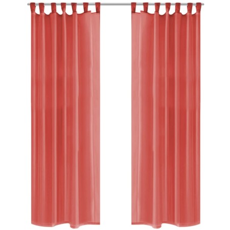Cortinas de gasa 2 unidades 140x225 cm rojo de vidaXL, Cortinas y visillos - Ref: Foro24-132252, Precio: 24,19 €, Descuento: %
