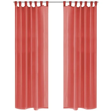 Voile curtains 2 units 140x225 cm red by vidaXL, Curtains and curtains - Ref: Foro24-132252, Price: 21,10 €, Discount: %