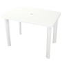 Mesa de jardín de plástico blanca 101x68x72 cm de vidaXL, Mesas de jardín - Ref: Foro24-43592, Precio: 74,92 €, Descuento: %
