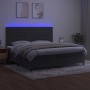 Cama box spring colchón y LED terciopelo gris oscuro 200x200 cm de , Camas y somieres - Ref: Foro24-3136204, Precio: 592,48 €...