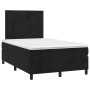 Cama box spring colchón y LED terciopelo negro 120x200 cm de , Camas y somieres - Ref: Foro24-3136175, Precio: 403,75 €, Desc...