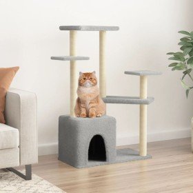 Rascador para gatos con postes de sisal gris claro 107,5 cm en Mobiliario para gatos | Comprar online en Foru.es