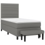 Cama box spring con colchón tela gris oscuro 90x200 cm de , Camas y somieres - Ref: Foro24-3136646, Precio: 386,39 €, Descuen...