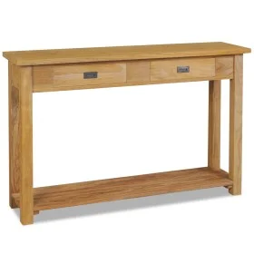 Mesa consola de madera de teca maciza 120x30x80 cm de vidaXL, Mesas auxiliares - Ref: Foro24-244482, Precio: 255,69 €, Descue...
