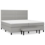 Cama box spring con colchón tela gris claro 200x200 cm de , Camas y somieres - Ref: Foro24-3136701, Precio: 772,97 €, Descuen...