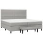 Cama box spring con colchón tela gris claro 200x200 cm de , Camas y somieres - Ref: Foro24-3136701, Precio: 772,97 €, Descuen...