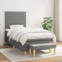 Cama box spring con colchón tela gris oscuro 100x200 cm de , Camas y somieres - Ref: Foro24-3137214, Precio: 385,86 €, Descue...
