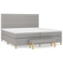 Cama box spring con colchón tela gris claro 200x200 cm de , Camas y somieres - Ref: Foro24-3137261, Precio: 704,80 €, Descuen...