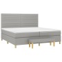 Cama box spring con colchón tela gris claro 200x200 cm de , Camas y somieres - Ref: Foro24-3137261, Precio: 704,80 €, Descuen...