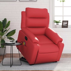 Sillón reclinable de masaje de pie cuero artificial rojo en Sillones | Comprar online en Foru.es