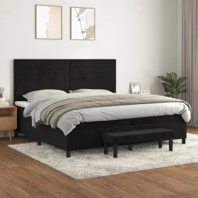 Boxspringbett mit schwarzer Samtmatratze 200x200 cm von , Betten und Lattenroste - Ref: Foro24-3137925, Preis: 710,98 €, Raba...