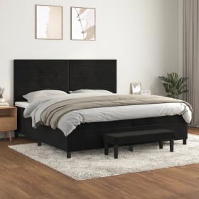 Cama box spring con colchón terciopelo negro 200x200 cm de , Camas y somieres - Ref: Foro24-3137925, Precio: 695,86 €, Descue...