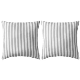 Cojines para exterior a rayas 45x45 cm gris 2 unidades de vidaXL, Cojines - Ref: Foro24-132309, Precio: 33,58 €, Descuento: %