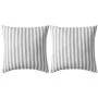 Cojines para exterior a rayas 45x45 cm gris 2 unidades de vidaXL, Cojines - Ref: Foro24-132309, Precio: 33,58 €, Descuento: %