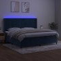 Cama box spring colchón y LED terciopelo azul oscuro 200x200 cm de , Camas y somieres - Ref: Foro24-3139647, Precio: 664,69 €...