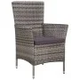 Set de comedor de jardín 7 pzs y cojines ratán sintético gris de vidaXL, Conjuntos de jardín - Ref: Foro24-44071, Precio: 558...