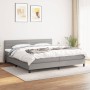 Cama box spring con colchón tela gris claro 200x200 cm de , Camas y somieres - Ref: Foro24-3140161, Precio: 579,02 €, Descuen...