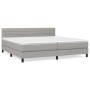 Cama box spring con colchón tela gris claro 200x200 cm de , Camas y somieres - Ref: Foro24-3140161, Precio: 579,02 €, Descuen...