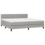 Cama box spring con colchón tela gris claro 200x200 cm de , Camas y somieres - Ref: Foro24-3140161, Precio: 579,02 €, Descuen...