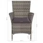 Set de comedor de jardín 7 pzs y cojines ratán sintético gris de vidaXL, Conjuntos de jardín - Ref: Foro24-44071, Precio: 558...