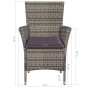 Set de comedor de jardín 7 pzs y cojines ratán sintético gris de vidaXL, Conjuntos de jardín - Ref: Foro24-44071, Precio: 566...