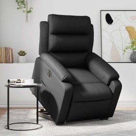 Sillón reclinable y elevable eléctrico cuero sintético negro en Sillones | Comprar online en Foru.es
