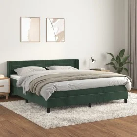 Box spring bed with dark green velvet mattress 180x200 cm by , Beds and slatted bases - Ref: Foro24-3131036, Price: 556,87 €,...